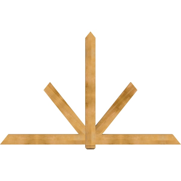 Ekena Millwork Kennewick Rough Sawn Timber Gable Bracket, Western Red Cedar, 108"W x 68"H x 4"D x 6"F, 15/12 Pitch GBW108X68X0406KEN00RWR - main